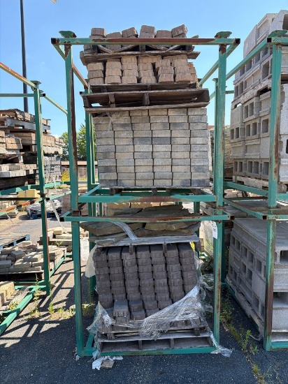 Metal Rack with Pallets of Pavers