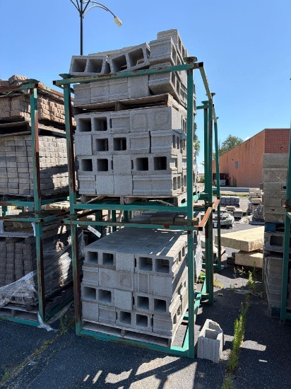 Metal Rack with Pallets of Blocking
