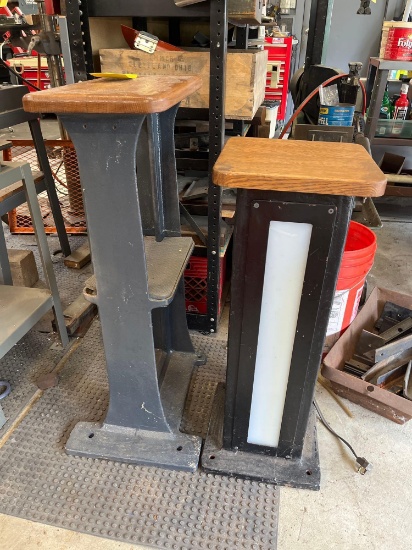 (2) Wood Topped Stands