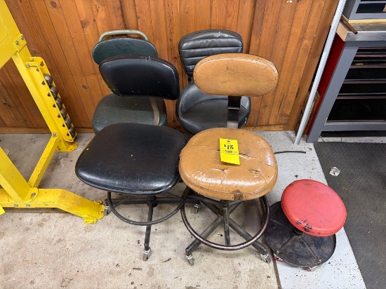 (4) Rolling Chairs - Shop Stool
