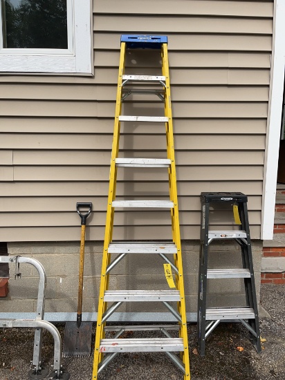Yellow Werner Fiberglass 8 Foot Ladder