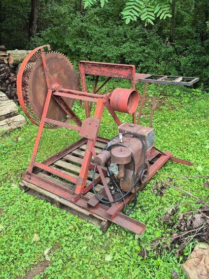 Vintage Metal Frame Log Saw