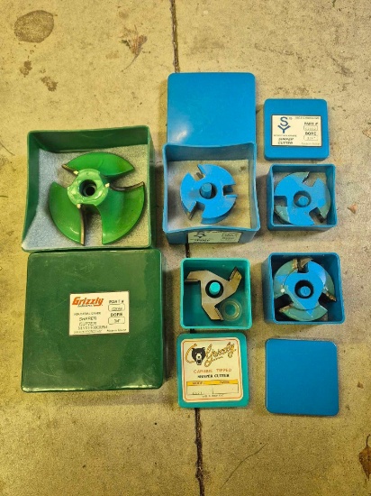 3 SY & 2 Grizzly Industrial Grade 3/4 In. Bore Shaper Cutters