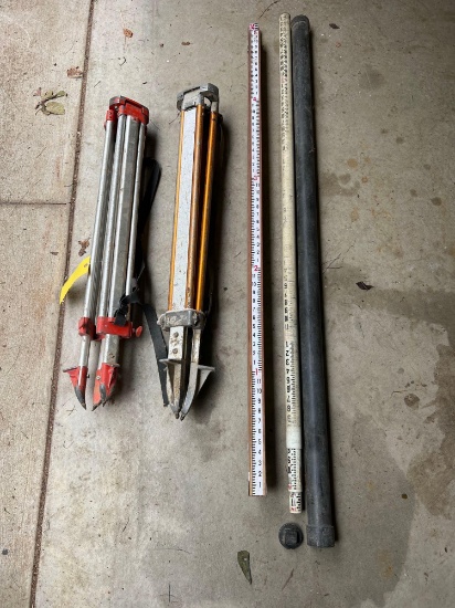 (2) Transit Tripods and (2) Marker Rulers