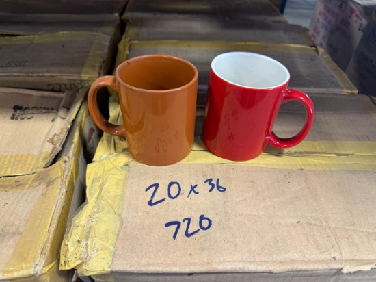 Pallet of Brown and Red Ceramic Mugs - Approximately 720 mugs