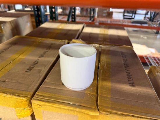Pallet of White Ceramic Cups - Approximately 360 cups