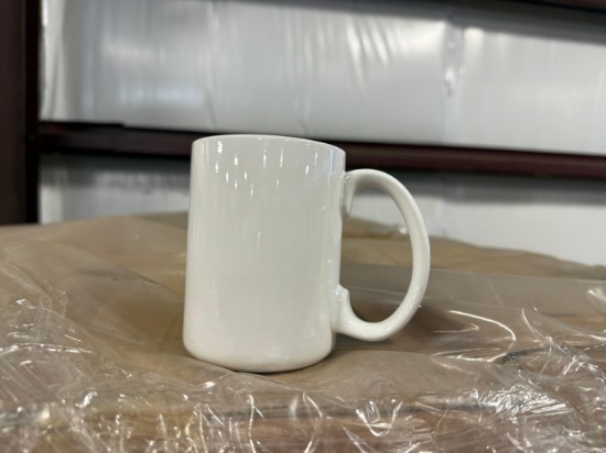 Pallet of White Ceramic Coffee Mugs - Approximately 1,368