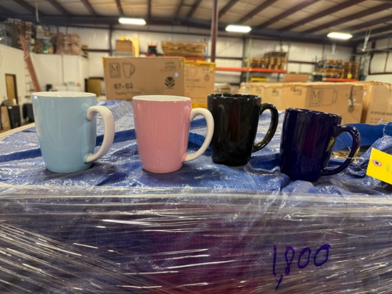 Pallet of 12.5oz variety color mugs - Approximately 1,800 mugs