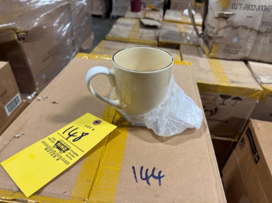 144 Coffee mugs, 108 Funnel Glasses, 48 Bourbon Glasses