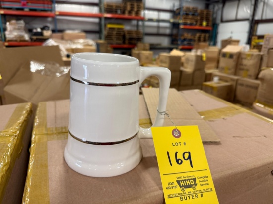 Pallet of White/platinum bands 23oz Steins - Approximately 480 Steins