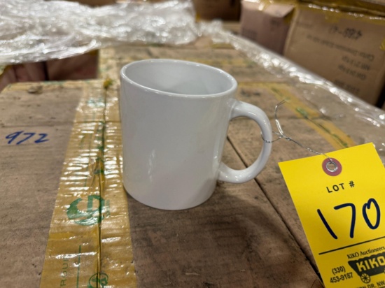 Pallet of White Ceramic 14oz mugs - Approximately 972 mugs