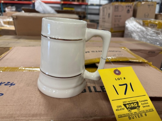 Pallet of White/Gold bands 23oz Steins - Approximately 528 Steins
