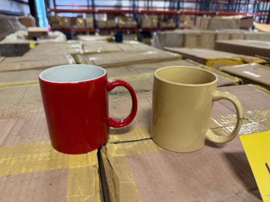 Pallet of Coffee mugs in a variety of colors - Approximately 1,440 mugs