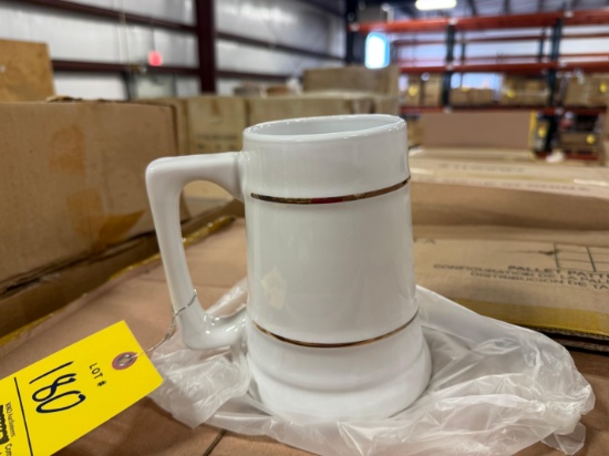 Pallet of White/Gold bands 23oz steins - Approximately 384 Steins