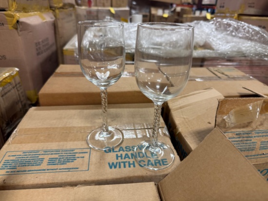 Pallet of Twisted Wine Glasses - Approximately 420 Glasses
