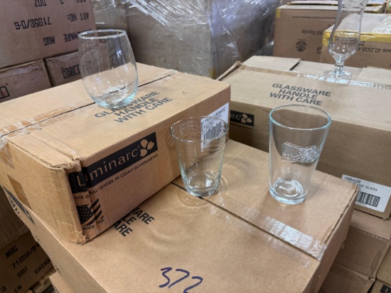 Pallet of a variety of different style glasses - Approximately 372 Glasses