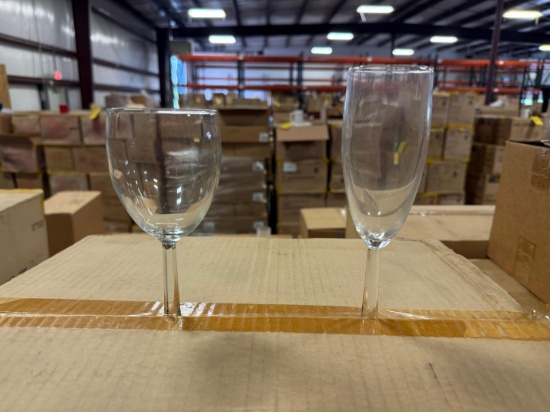 Pallet of Wine Glasses - Approximately 816 Glasses