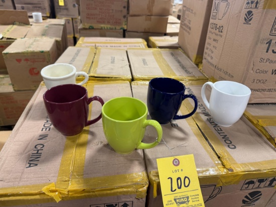 Pallet of 16oz mugs in a variety of colors - Approximately 1,008 mugs