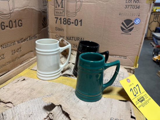 Pallet of 24oz Steins in a variety of colors - Approximately 576 steins