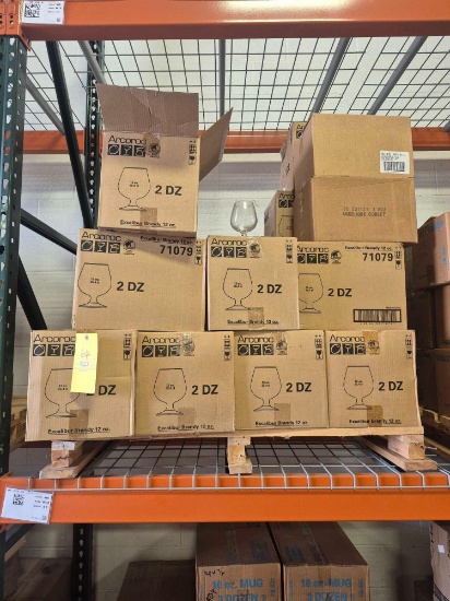 Pallet of Arcoroc 12 Oz. Excalibur Brandy Glasses - 280 Plus Glasses Total
