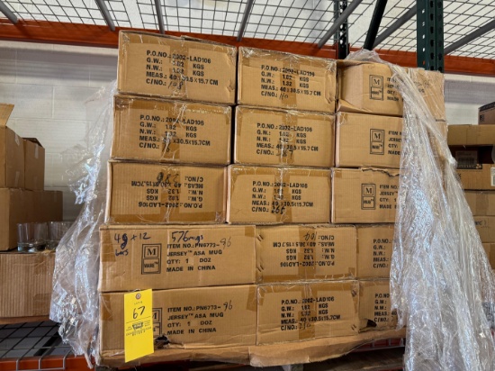 Pallet of M-Ware Jersey Plastic Mugs - Approx. 576 Total