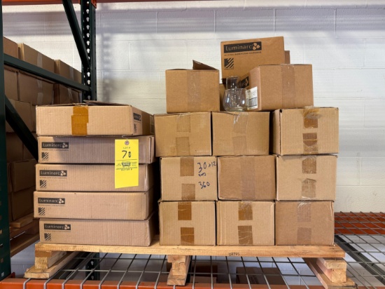 Pallet of Luminarc Perfect 13 Oz. Glasses & Perfection 9 Oz. Fluted Glasses