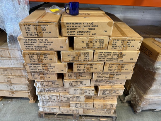 Pallet of ASA Plastic Coffee Mugs - Approx. 972 Total