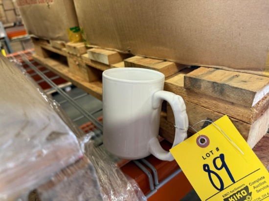 Pallet of Huaguang White Stoneware Mugs 2000 written down the handle - Approx. 576 Glasses Total