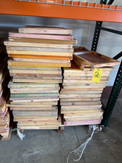 Pallet of Wooden Frame Printing Screens