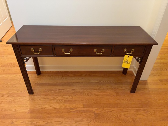 Ethan Allen Chippendale-Style Three-Drawer Console