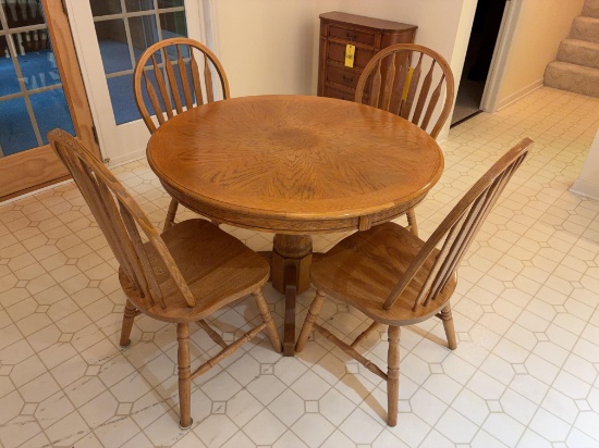 Wooden Dining Table with Four Chairs