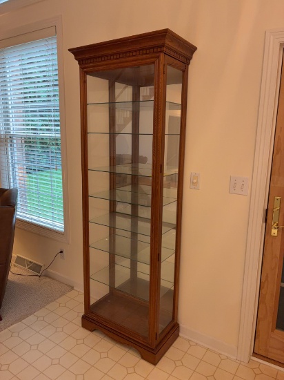 Wooden Lighted Curio Cabinet