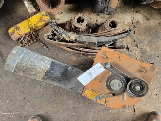 Woods mower blower, leaf springs, pipe clamps