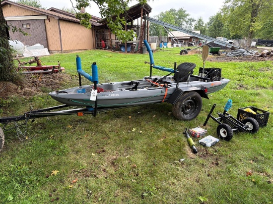 Ozark Trail Pro Angler 12 ft kayak w/ homemade kayak trailer