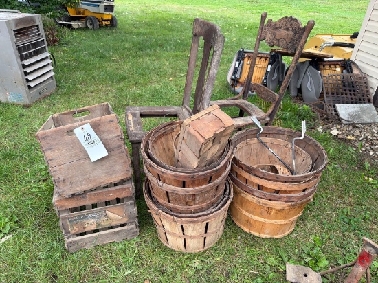 wood crates, baskets