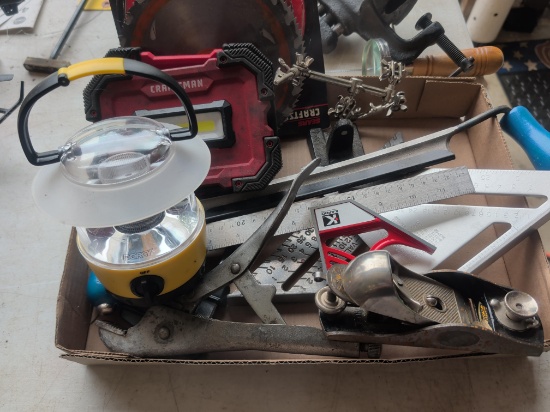 Grand Vise, hand tools, saw blades, work lights