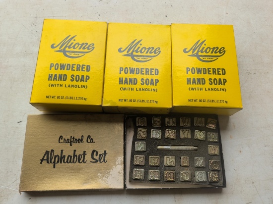Craftool Alphabet Stamping Set & Mione Hand Soap