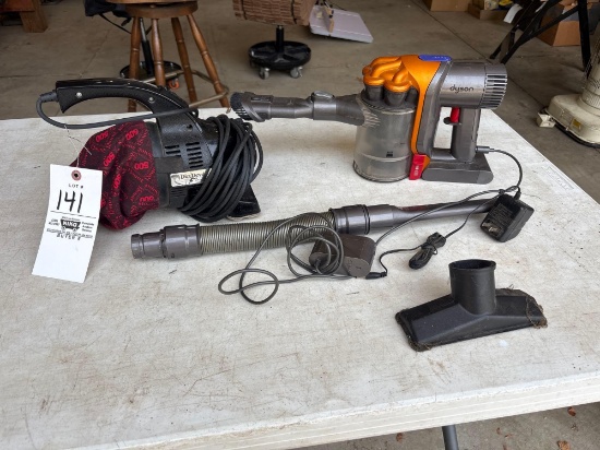 Dyson hand vac and dirt devil vac