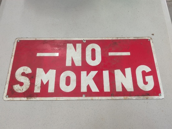 Porcelain NO Smoking Sign 20" x 9"