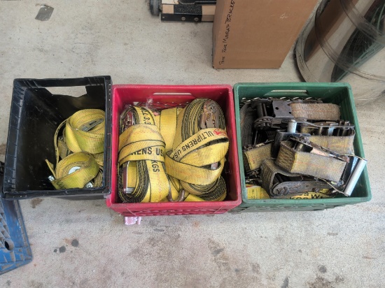 (3) Crates of Ratchet Tie downs