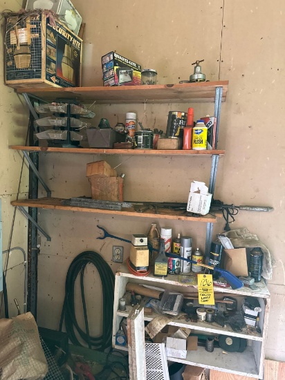 misc corner contents, tools, hardware, see photos