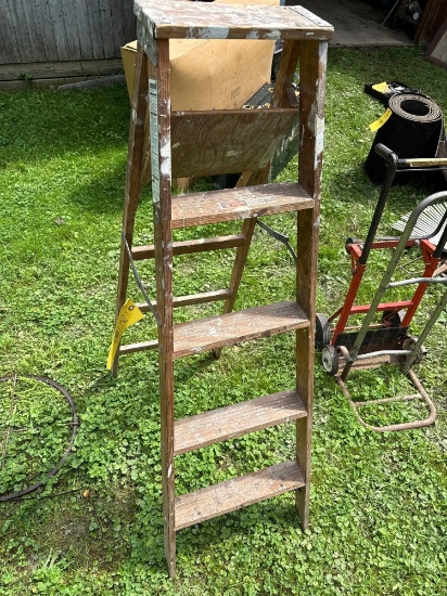 5 Werner wooden step ladder