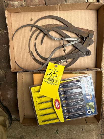 calipers, drivers, drill bits