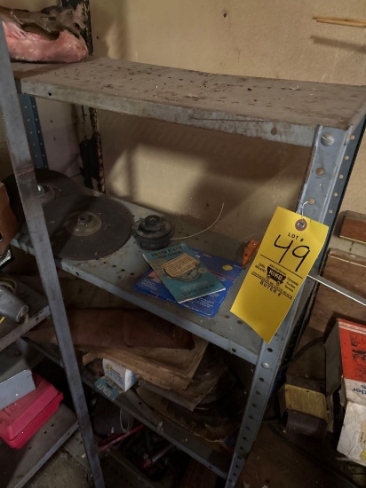 small metal shelf and contents- see photos