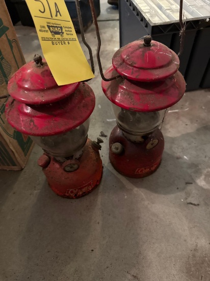nice pair of really red Coleman lanterns