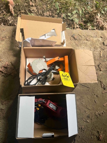 Pair of Chicago electric chain saw sharpeners
