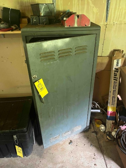 Metal storage cabinet and contents