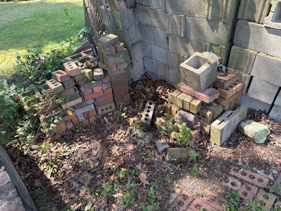 approximately 50 cement block and 50 plus brick