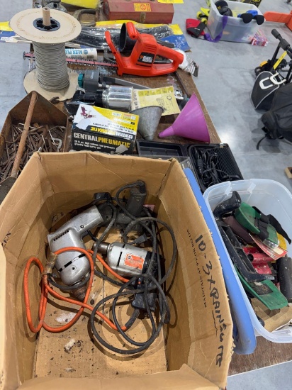 misc hardware and tools - paint sprayers - drills - hedge trimmers - loppers - etc