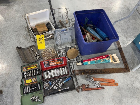 assorted tools - wrenches - sockets - etc